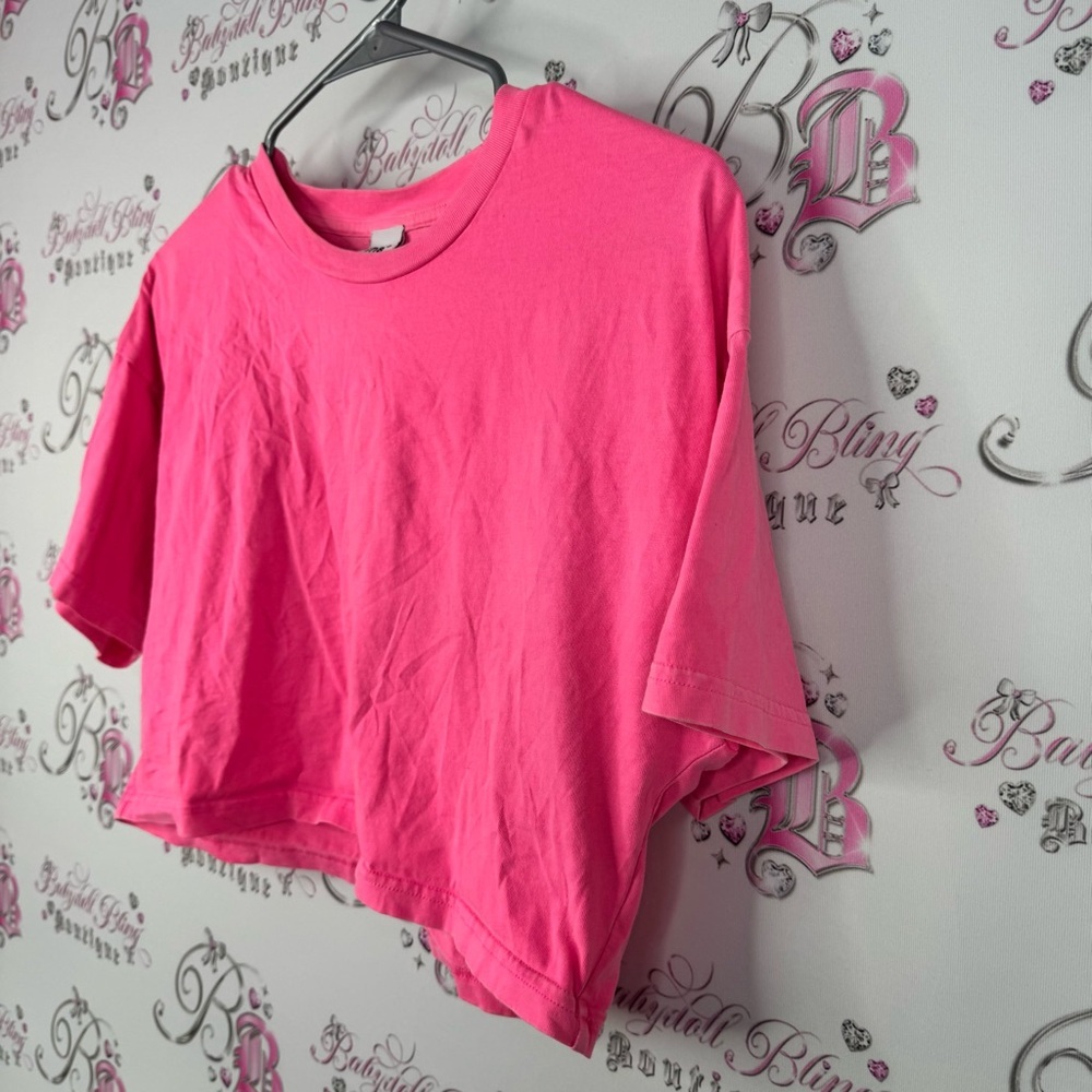 TNA crop tee tshirt neon bright Vibrant Pink Short Sleeve Tee - Picture 3 of 6